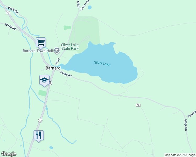 map of restaurants, bars, coffee shops, grocery stores, and more near in Barnard
