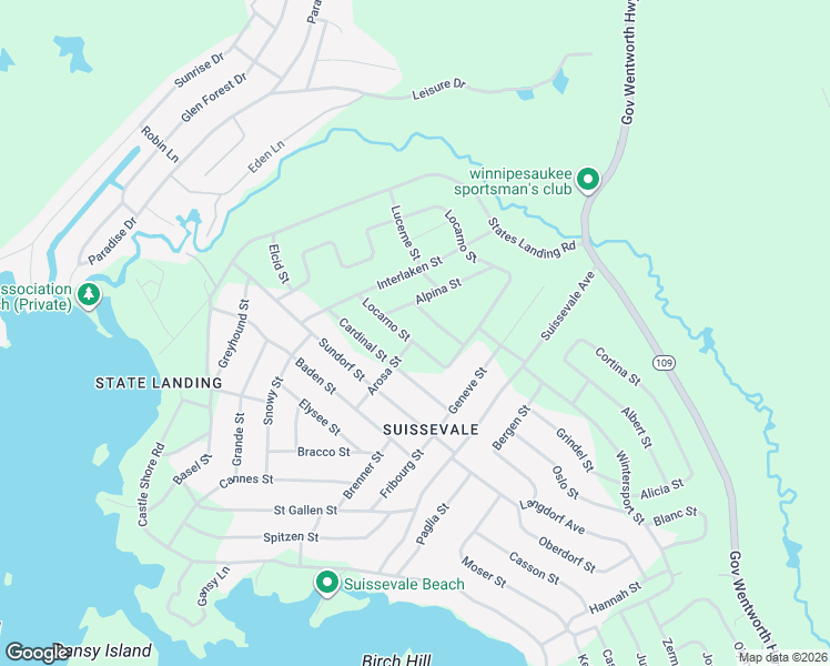 map of restaurants, bars, coffee shops, grocery stores, and more near 8 Schwanli Street in Moultonborough
