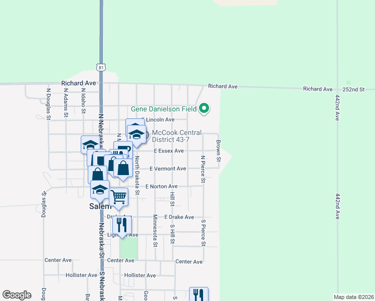 map of restaurants, bars, coffee shops, grocery stores, and more near 400 North Peck Street in Salem