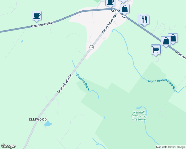 map of restaurants, bars, coffee shops, grocery stores, and more near in Standish