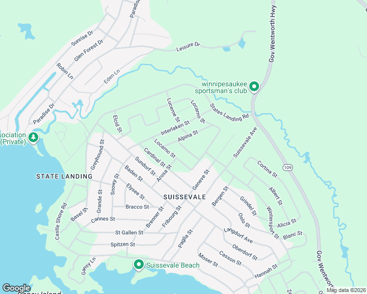 map of restaurants, bars, coffee shops, grocery stores, and more near 8 Schwanli Street in Moultonborough