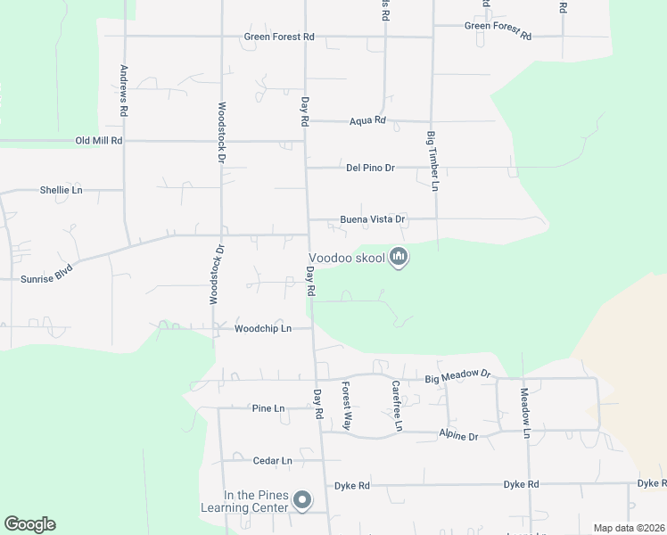 map of restaurants, bars, coffee shops, grocery stores, and more near 53080 Day Road in La Pine