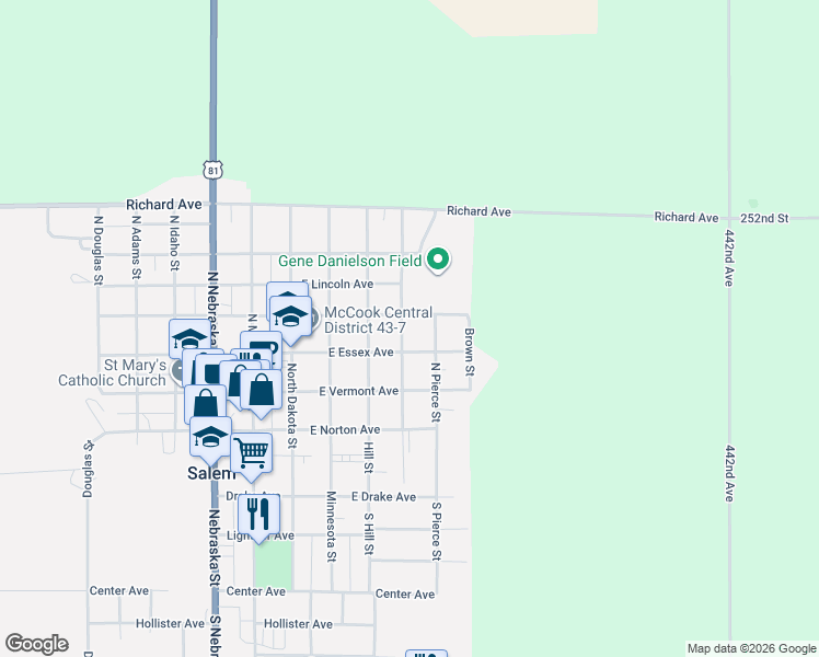 map of restaurants, bars, coffee shops, grocery stores, and more near 400-498 North Peck Street in Salem