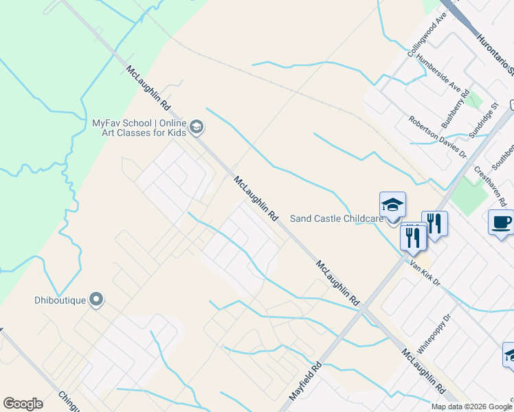 map of restaurants, bars, coffee shops, grocery stores, and more near in Regional Municipality of Peel