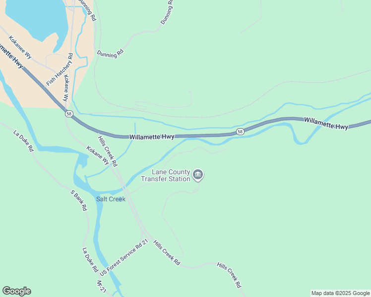 map of restaurants, bars, coffee shops, grocery stores, and more near 48905 Salt Creek Road in Oakridge