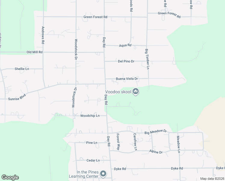 map of restaurants, bars, coffee shops, grocery stores, and more near 53080 Day Road in La Pine