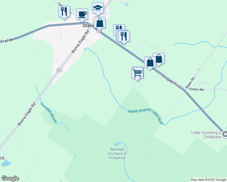 map of restaurants, bars, coffee shops, grocery stores, and more near in Standish
