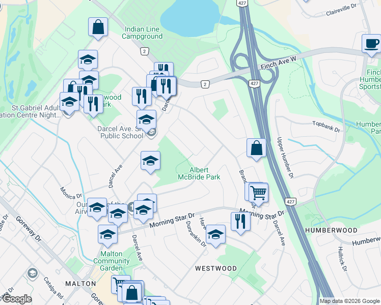 map of restaurants, bars, coffee shops, grocery stores, and more near 7378 Bybrook Drive in Mississauga