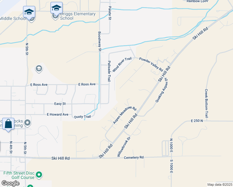 map of restaurants, bars, coffee shops, grocery stores, and more near 455 Cobblecrest Road in Driggs