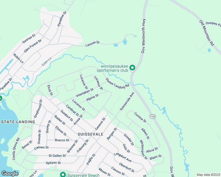map of restaurants, bars, coffee shops, grocery stores, and more near 126 Locarno Street in Moultonborough