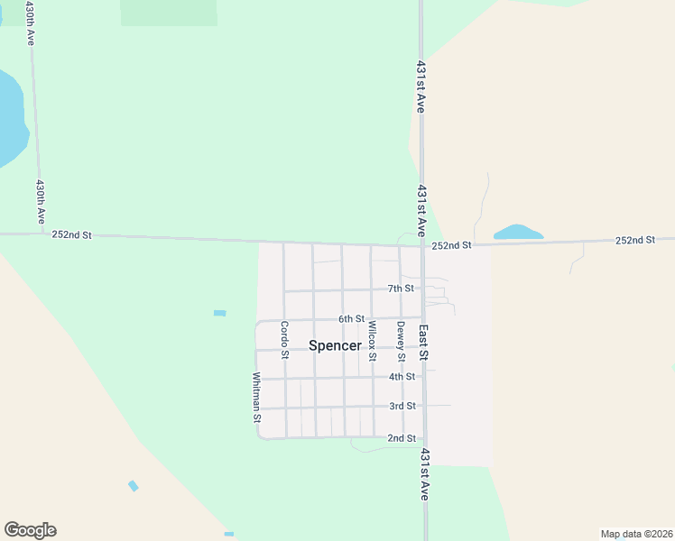 map of restaurants, bars, coffee shops, grocery stores, and more near 100-198 7th Street in Spencer