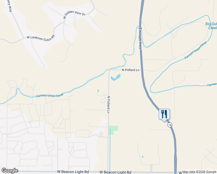 map of restaurants, bars, coffee shops, grocery stores, and more near 3740 North Pollard Lane in Star