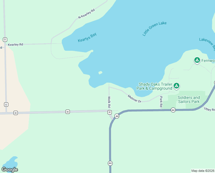 map of restaurants, bars, coffee shops, grocery stores, and more near N2772 Welk Road in Markesan