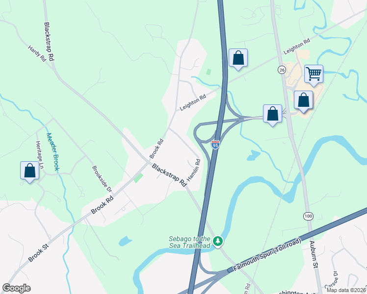 map of restaurants, bars, coffee shops, grocery stores, and more near 16 Hamlin Road in Falmouth