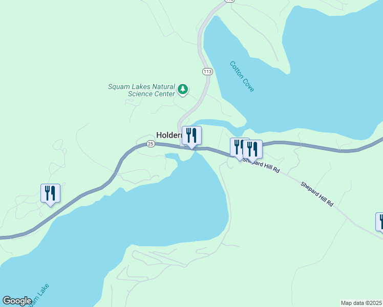map of restaurants, bars, coffee shops, grocery stores, and more near 859 U.S. 3 in Holderness