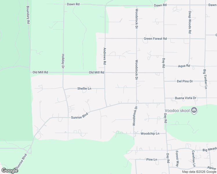 map of restaurants, bars, coffee shops, grocery stores, and more near 53158 Andrews Road in La Pine