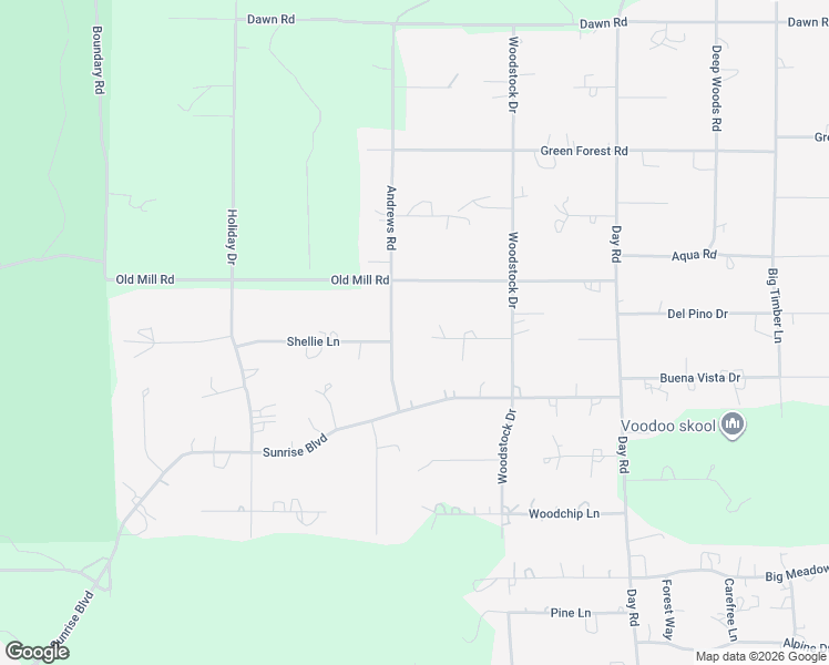map of restaurants, bars, coffee shops, grocery stores, and more near 53158 Andrews Road in La Pine