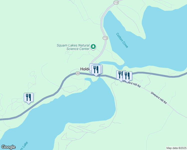 map of restaurants, bars, coffee shops, grocery stores, and more near 859 U.S. 3 in Holderness