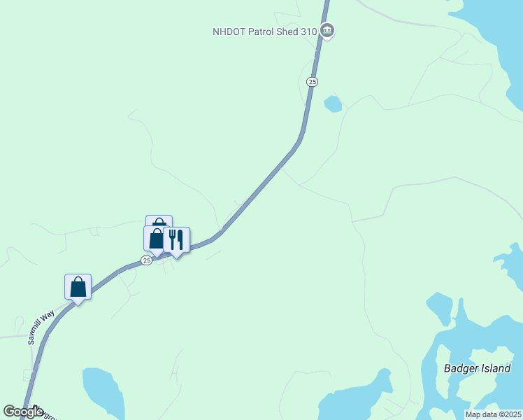 map of restaurants, bars, coffee shops, grocery stores, and more near 616 Whittier Highway in Moultonborough