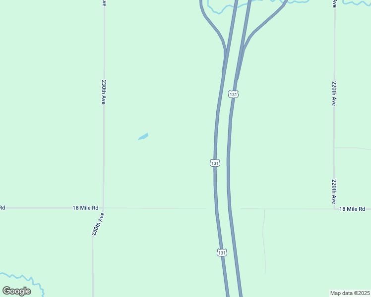 map of restaurants, bars, coffee shops, grocery stores, and more near 22700 18 Mile Road in Big Rapids