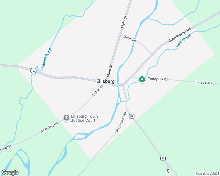 map of restaurants, bars, coffee shops, grocery stores, and more near 11862 New York 193 in Ellisburg
