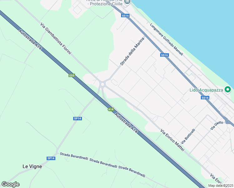 map of restaurants, bars, coffee shops, grocery stores, and more near 29 Via Domenico Corvi in Senigallia