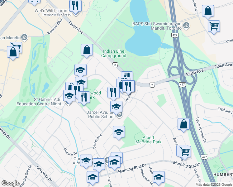 map of restaurants, bars, coffee shops, grocery stores, and more near 4002 Brandon Gate Drive in Mississauga