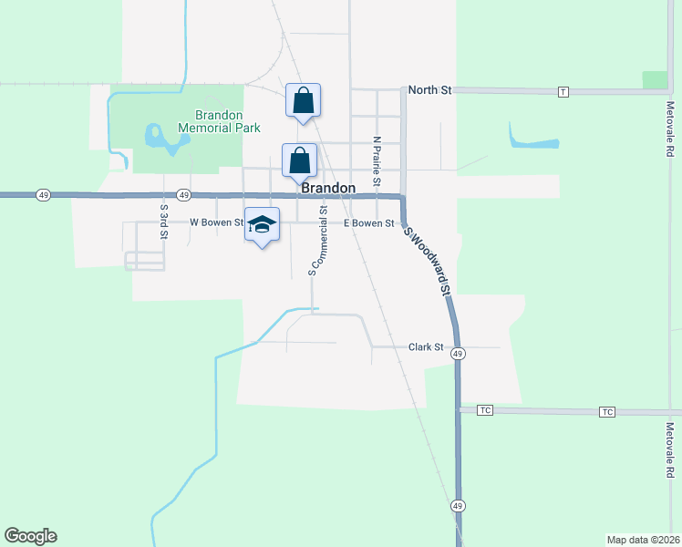 map of restaurants, bars, coffee shops, grocery stores, and more near 227 S Commercial St in Brandon