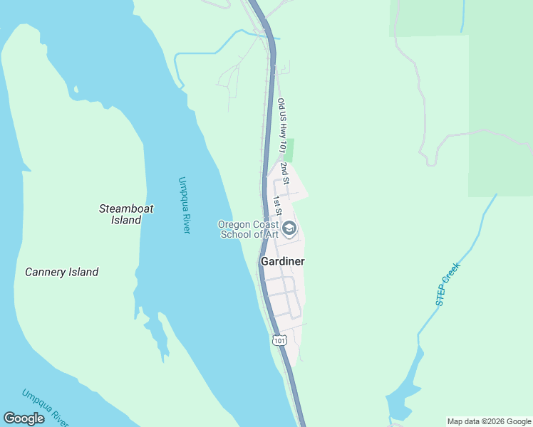 map of restaurants, bars, coffee shops, grocery stores, and more near 1499 U.S. 101 in Reedsport