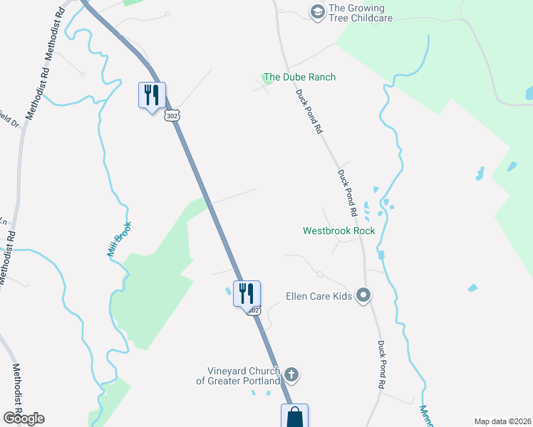 map of restaurants, bars, coffee shops, grocery stores, and more near 929 Bridgton Road in Westbrook