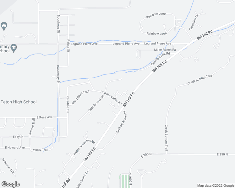 map of restaurants, bars, coffee shops, grocery stores, and more near 910 Powder Valley Lane in Driggs