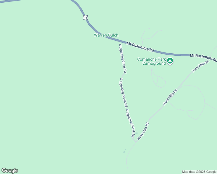map of restaurants, bars, coffee shops, grocery stores, and more near 25341 South Lightning Creek Road in Custer