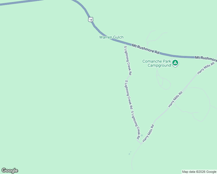 map of restaurants, bars, coffee shops, grocery stores, and more near 25341 South Lightning Creek Road in Custer