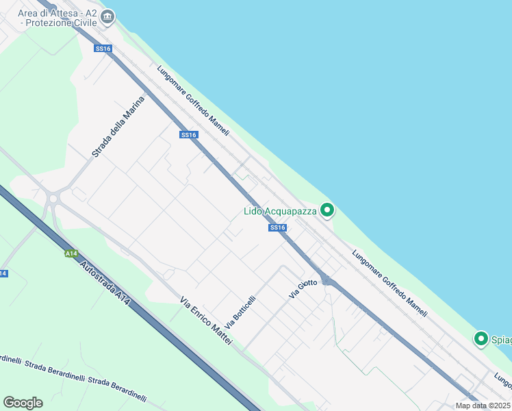 map of restaurants, bars, coffee shops, grocery stores, and more near 423 Via Raffaello Sanzio in Senigallia