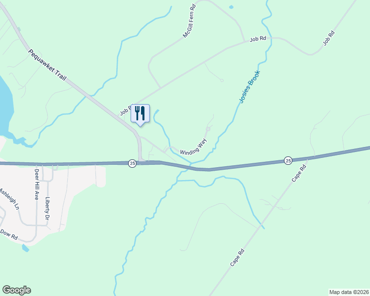 map of restaurants, bars, coffee shops, grocery stores, and more near 1 Pequawket Trail in Standish