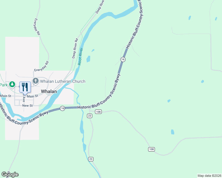 map of restaurants, bars, coffee shops, grocery stores, and more near 36758 Minnesota 16 in Lanesboro