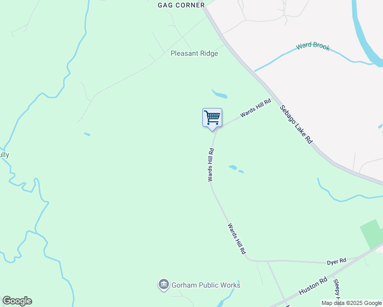 map of restaurants, bars, coffee shops, grocery stores, and more near 33 Wards Hill Road in Gorham