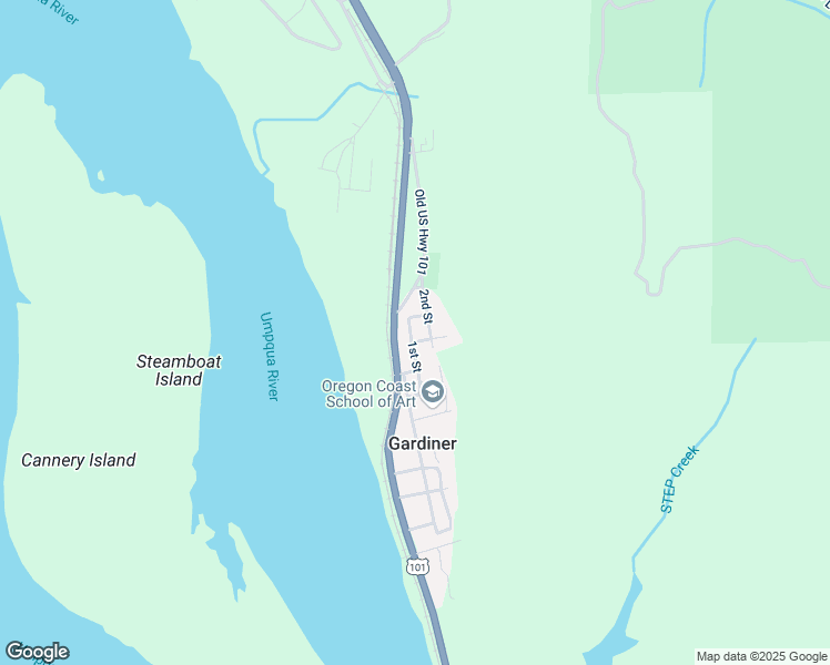 map of restaurants, bars, coffee shops, grocery stores, and more near 1225 2nd Street in Gardiner