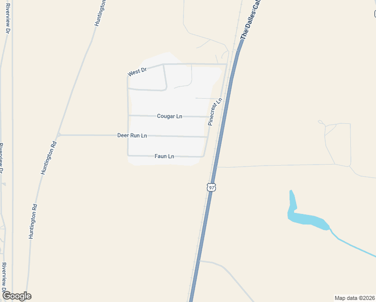 map of restaurants, bars, coffee shops, grocery stores, and more near 17114 Faun Lane in La Pine