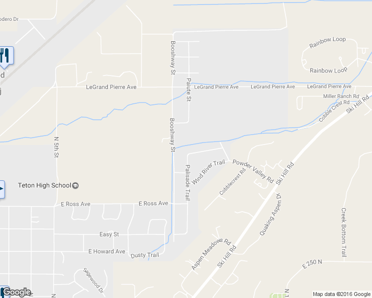 map of restaurants, bars, coffee shops, grocery stores, and more near 716 Palisade Trail in Driggs
