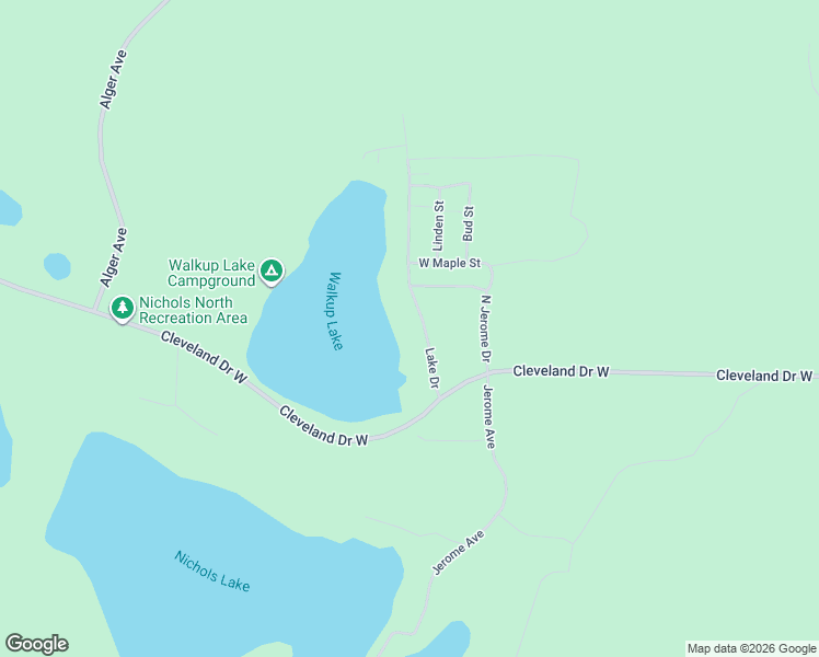 map of restaurants, bars, coffee shops, grocery stores, and more near 9977 Lake Drive in Bitely