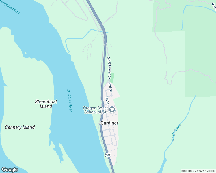 map of restaurants, bars, coffee shops, grocery stores, and more near 1225 2nd Street in Gardiner