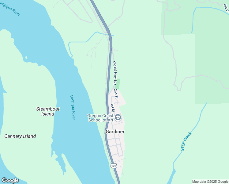 map of restaurants, bars, coffee shops, grocery stores, and more near 1225 2nd Street in Gardiner