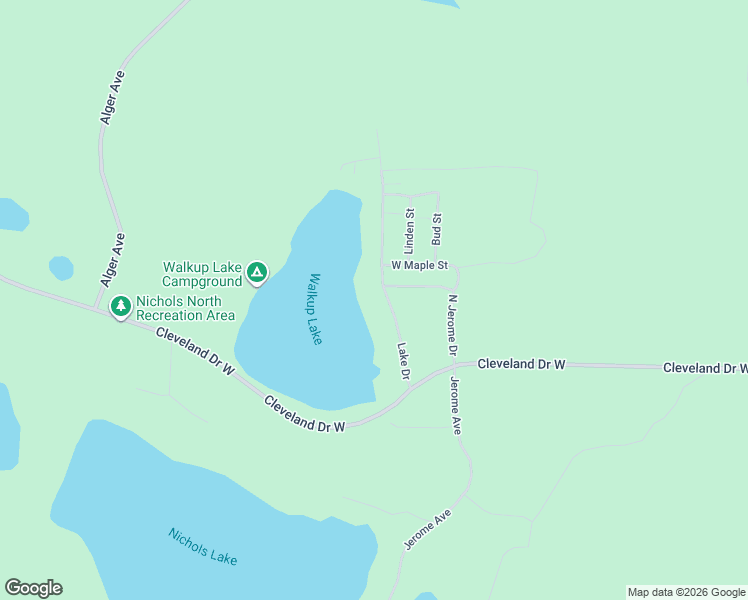 map of restaurants, bars, coffee shops, grocery stores, and more near 9977 Lake Drive in Bitely