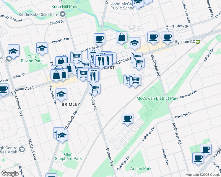 map of restaurants, bars, coffee shops, grocery stores, and more near 31 Boyce Avenue in Toronto