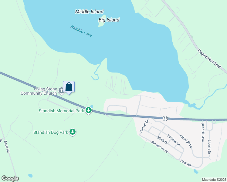 map of restaurants, bars, coffee shops, grocery stores, and more near 77 Eleanor Avenue in Standish