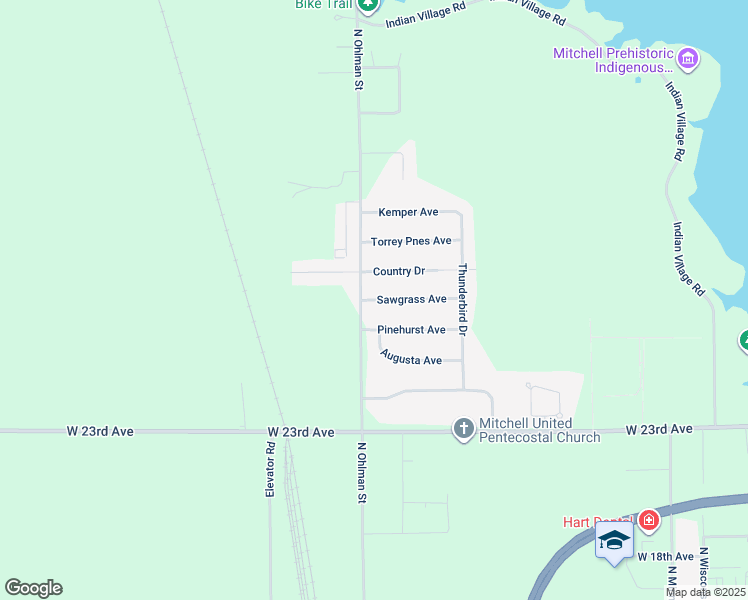 map of restaurants, bars, coffee shops, grocery stores, and more near Sawgrass in Mitchell