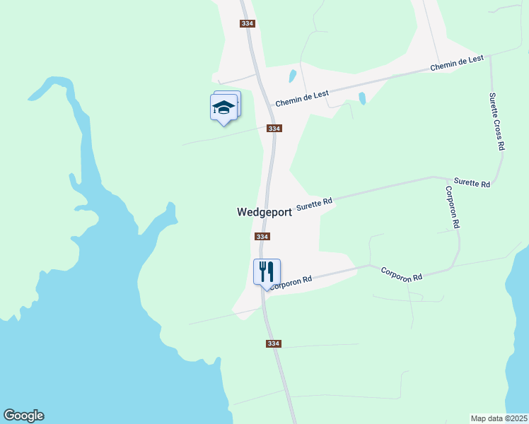 map of restaurants, bars, coffee shops, grocery stores, and more near in Wedgeport