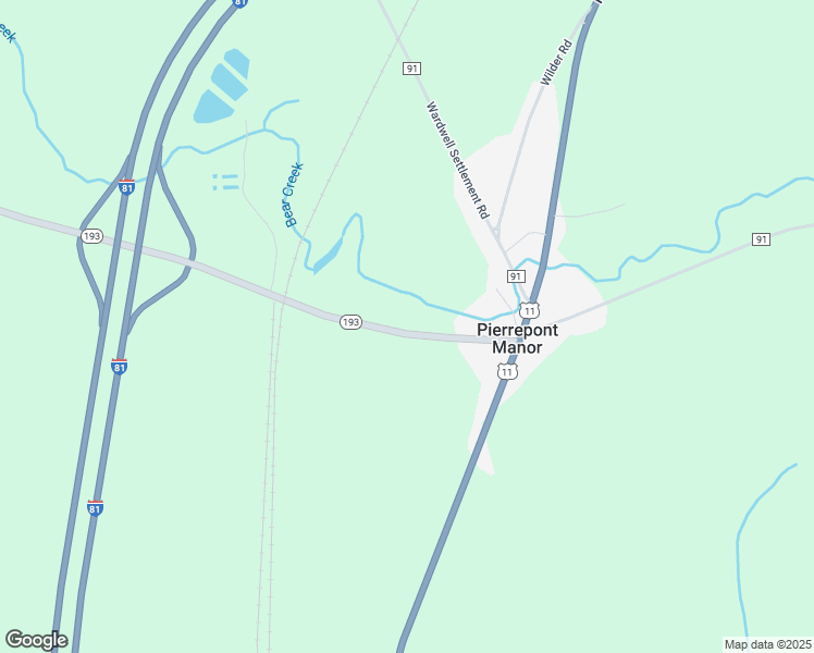 map of restaurants, bars, coffee shops, grocery stores, and more near 15513 New York 193 in Pierrepont Manor