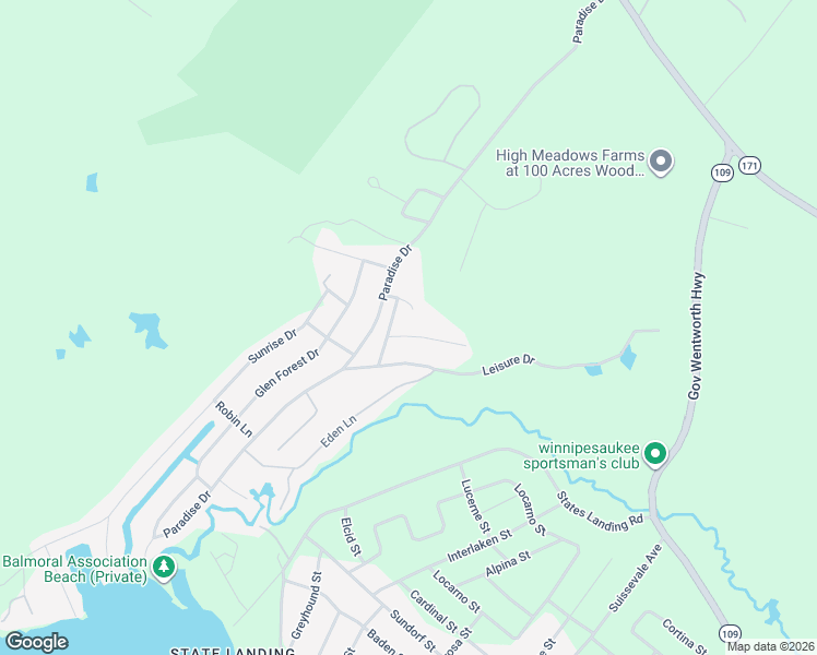 map of restaurants, bars, coffee shops, grocery stores, and more near 24 Shangri-La Drive in Moultonborough